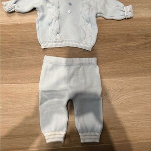 Light Gray Knit Baby Outfit